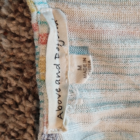 Above and Beyond Pink and Green Striped Blouse-Size Medium - Picture 6 of 7